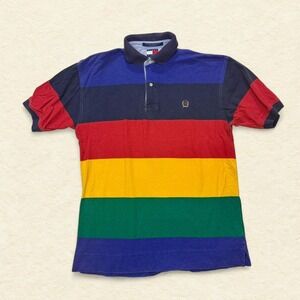 Tommy Hilfiger Men's Polo Shirt Size M – Rainbow Stripe